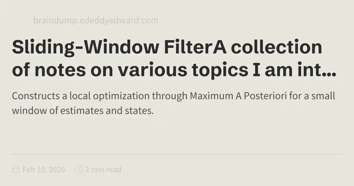 Sliding Window Filtering Sliding-Window FilterA collection of notes on various topics I am ...